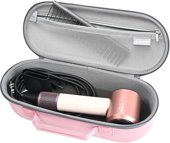 RLSOCO Case for Dyson Supersonic Travel Hair Dryer and Attachments - Pink