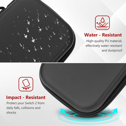 Old Canal Carrying Case for Switch 2, Switch 2 Travel Case with 10 Game Card Slots, Protective Hard Shell Carry Storage Cases for Switch 2 with Screen Protector, Thumb Grips, Screen Cleaning Cloth