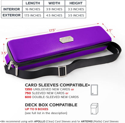 Pink Bolt Card Carrying Case - Playing Card Case Deck Box Storage, Compatible with TCG, Magic: the Gathering Commander MTG, YuGiOh & other Trading Cards (+ 100 Apollo Sleeves)