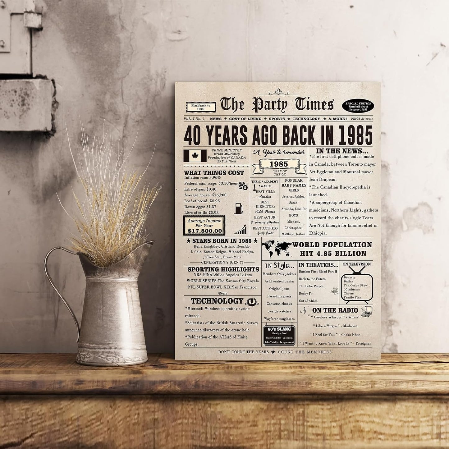 Large 50 Years Old Birthday Gifts for Women Men,Happy 50th Birthday Card for Husband Wife, Retro 50 Years Old Birthday Gifts for Mom Dad