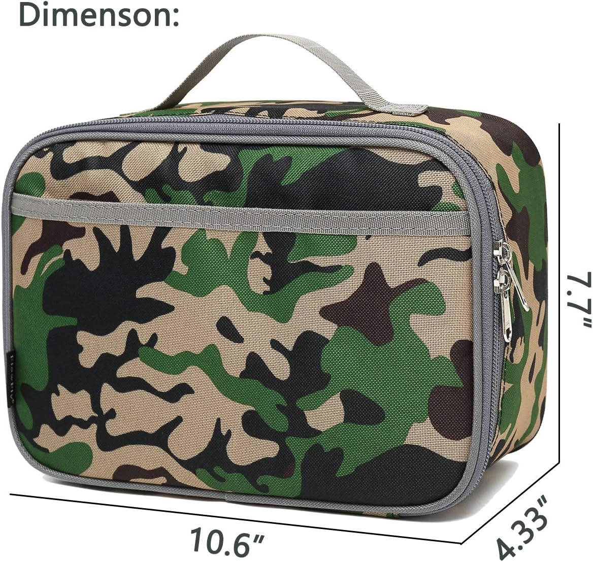 FlowFly Kids Lunch Box Insulated Soft Bag Mini Cooler Back to School Thermal Meal Tote Kit for Girls, Boys, Black