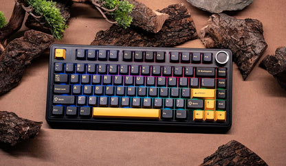 EPOMAKER x Aula F75 Gasket Mechanical Keyboard, 75% Wireless Hot Swappable Gaming Keyboard with Five-Layer Padding&Knob, Bluetooth/2.4GHz/USB-C, RGB (Black Gradient, LEOBOG Reaper Switch)