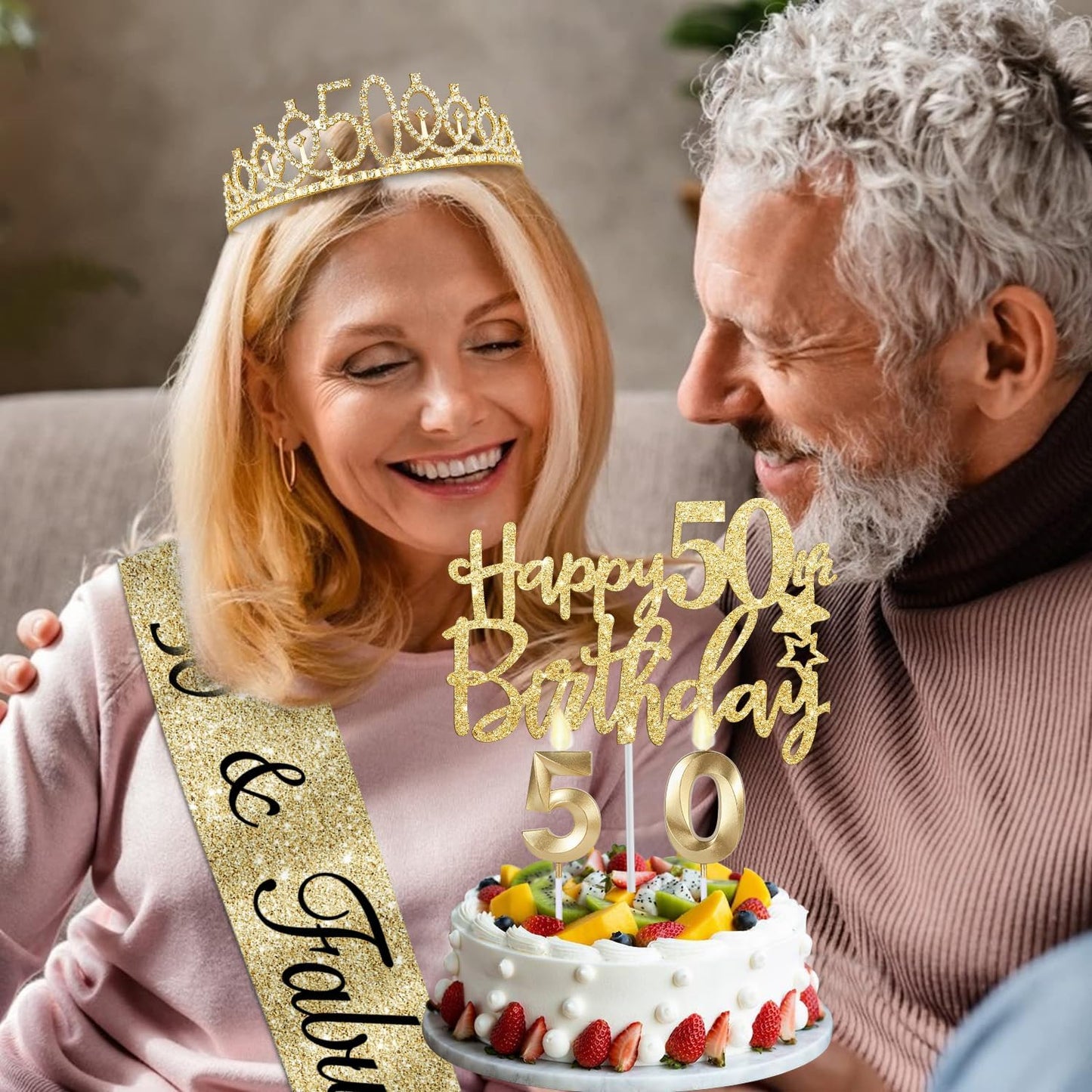 65th Birthday Decorations for Women, Including 65th Birthday Sash and Crown, Cake Topper and Candles, Number Balloons Rose Gold, 65 Year Old Gifts for Women