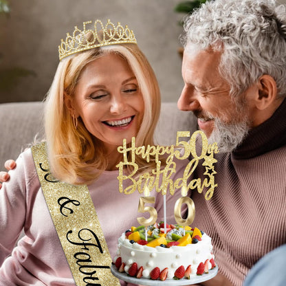 65th Birthday Decorations for Women, Including 65th Birthday Sash and Crown, Cake Topper and Candles, Number Balloons Rose Gold, 65 Year Old Gifts for Women