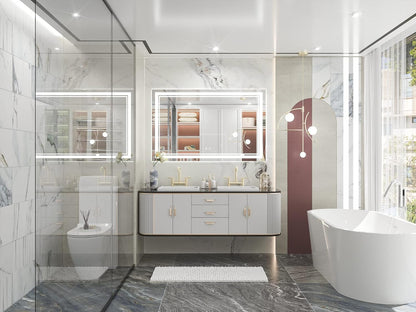 Keonjinn 40 x 24 Inch LED Mirror, Bathroom Mirror with Lights, LED Vanity Mirror, Wall Mounted Anti-Fog Dimmable Lighted Makeup Mirror for Bedroom, IP54 Waterproof (Horizontal/Vertical)