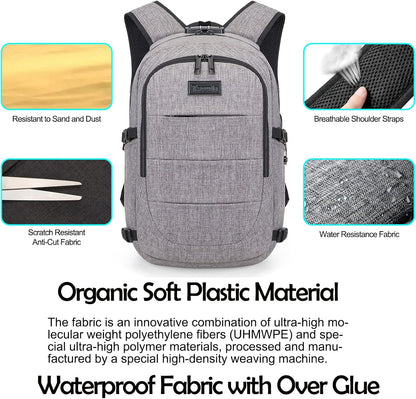 Tzowla Laptop Travel Slim School Backpack Water Resistant Anti-Theft Bag with USB Charging Port and Lock 15.6 Inch Computer Business Backpacks for Men Women College Student Gift,Bookbag Casual Daypack