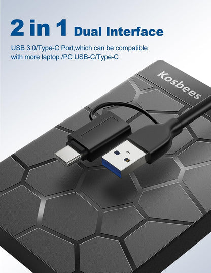 500 GB External Hard Drives,Portable Hard Drive for Windows,Ultra Slim External HDD Store Compatible with PC, MAC,Laptop,PS4, Xbox one, Xbox 360;Plug and Play Ready
