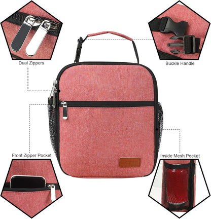 Lunch Box for Men Women Adults Small Lunch Bag for Office Work Picnic - Reusable Portable Lunchbox, Black