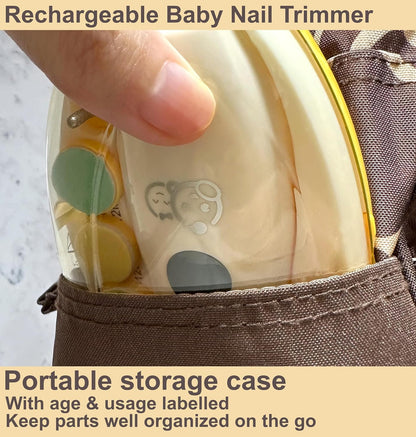 Royal Angels Rechargeable Baby Nail Clippers 20 in 1, Safe Electric Nail Trimmer, Baby Nail Kit, Additional Replacements, Newborn Toddler Toes and Fingernails, Trim and Polish (Rechargeable, Snow)