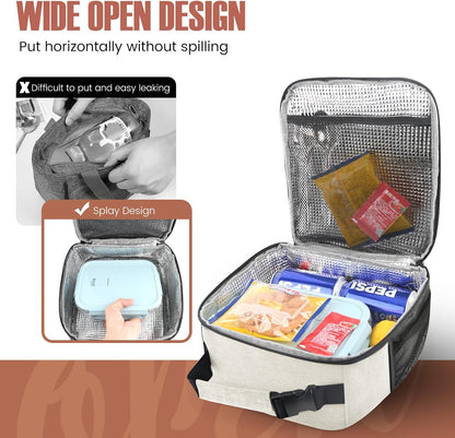 Lunch Bag for Men/Women, Reusable Lunch Box for Adult, Small Insulated Lunch Box, Lunch Tote Bag for Office, Work, Picnic