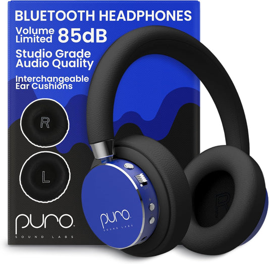 Puro Sound Labs BT2200 Plus Volume Limited Kids’ Bluetooth Headphones (Blue) - PuriLite