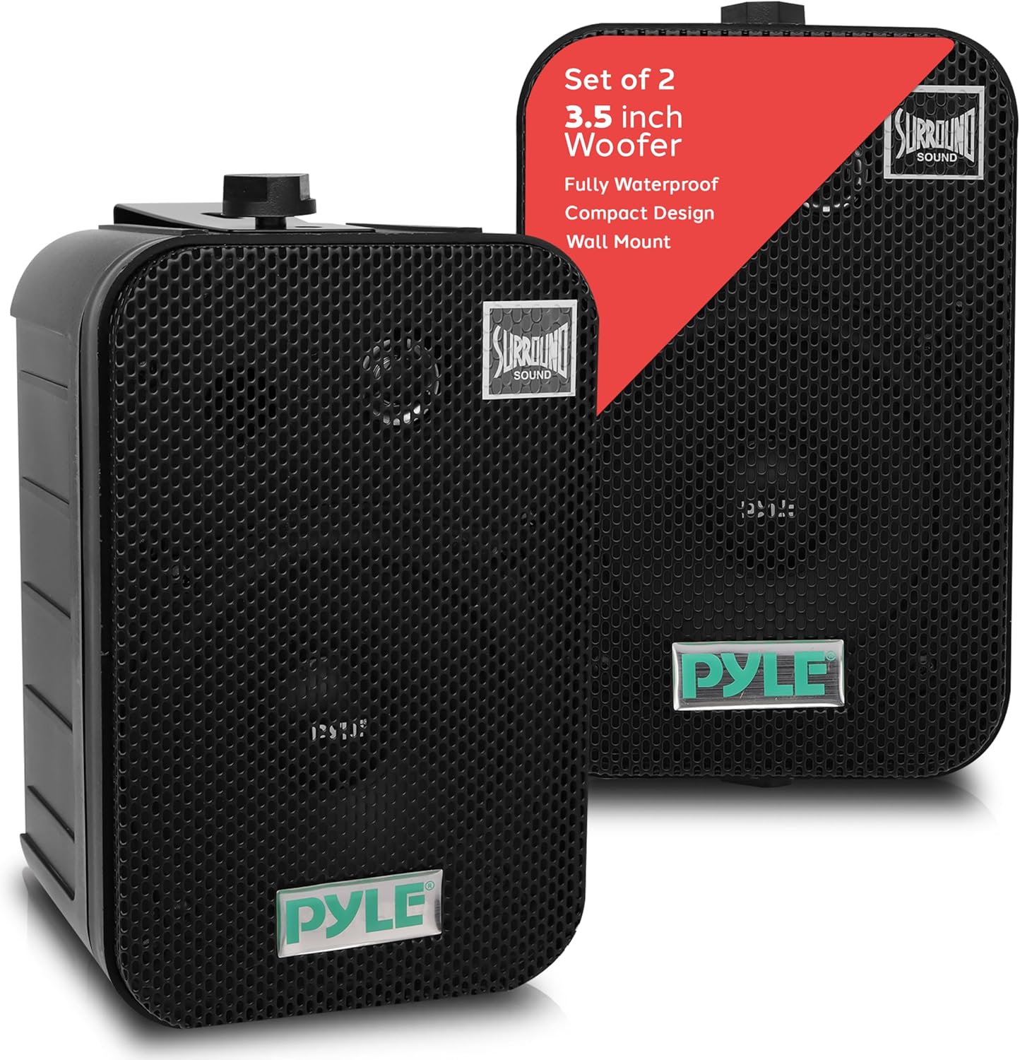 Pyle Outdoor Speaker System – 300W Waterproof Wall-Mounted Speakers with Powerful Bass & Long-Range Sound – Indoor/Outdoor Audio for Home, Patio, Pool & More