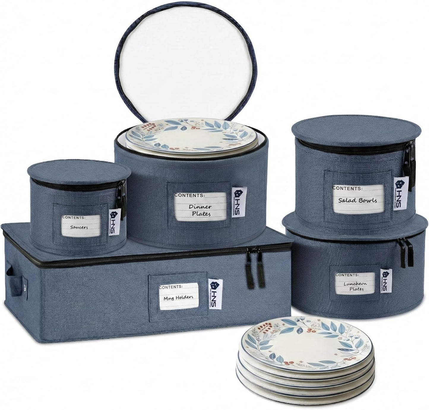 Hard Shell China Storage Containers | Dish Storage Boxes | Moving Storage Containers | Dinnerware Organizer Set | Seasonal Storage Solutions - PuriLite