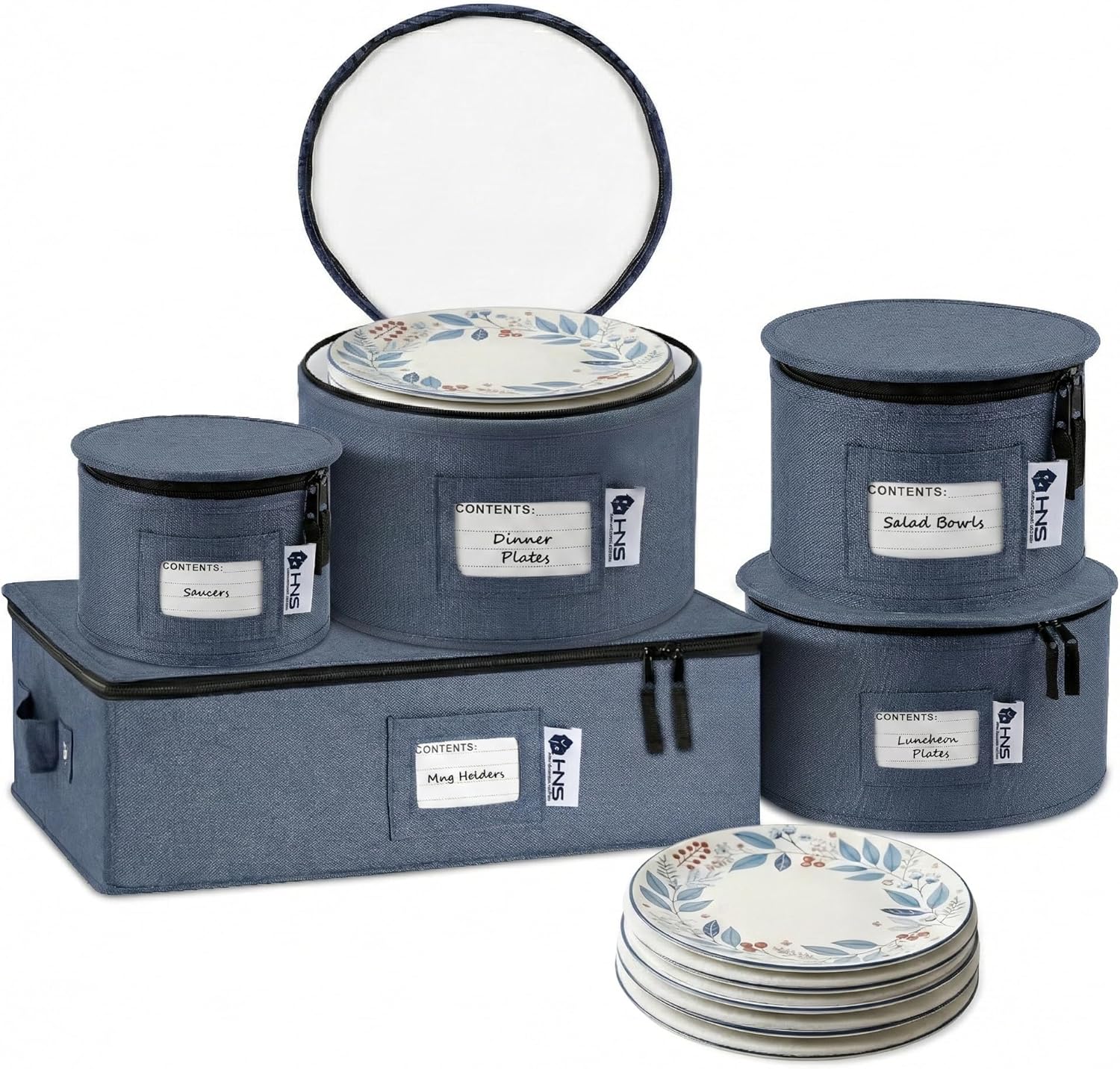 Hard Shell China Storage Containers | Dish Storage Boxes | Moving Storage Containers | Dinnerware Organizer Set | Seasonal Storage Solutions - PuriLite
