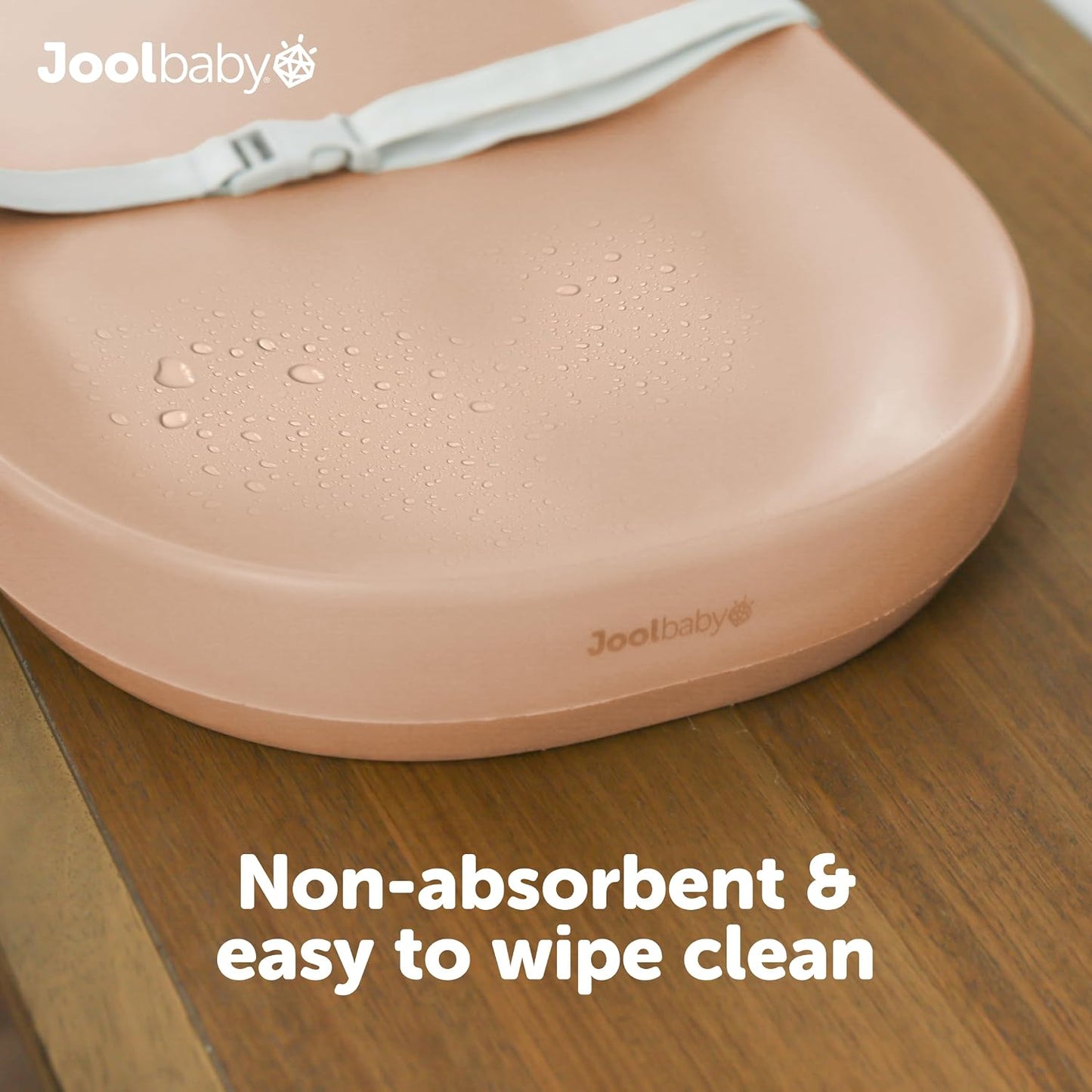 Waterproof Baby Changing Pad - Easy to Clean, Lightweight & Portable - Large Foam Cushion for Comfort - Jool Baby (Peach)