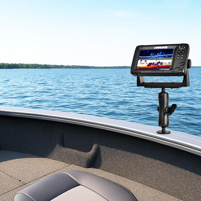 VAUBORTTI Aluminum Fish Finder Mount, C-Size 1.5" Ball,T-Bolt Track Ball for Rail Tracks,Compatible with Lowrance, Garmin, Humminbird, Raymarine