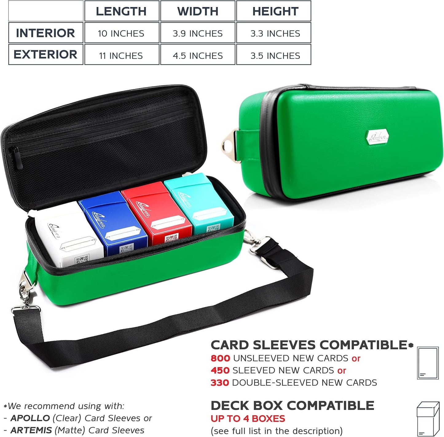 Pink Bolt Card Carrying Case - Playing Card Case Deck Box Storage, Compatible with TCG, Magic: the Gathering Commander MTG, YuGiOh & other Trading Cards (+ 100 Apollo Sleeves)