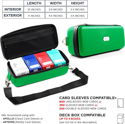 Pink Bolt Card Carrying Case - Playing Card Case Deck Box Storage, Compatible with TCG, Magic: the Gathering Commander MTG, YuGiOh & other Trading Cards (+ 100 Apollo Sleeves)