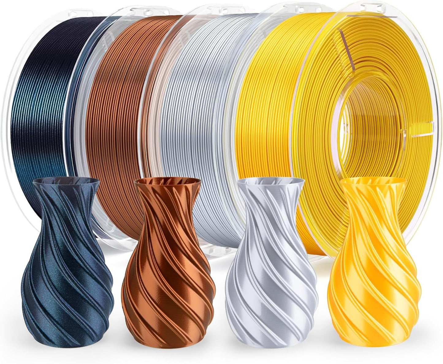 ELEGOO PLA+ Filament 1.75mm Black 4KG, PLA Plus 3D Printer Filament, Dimensional Accuracy +/- 0.02 mm, Tough & High Strength, Fit for Most FDM Printers(1KG/Spool, 2.2 lbs)