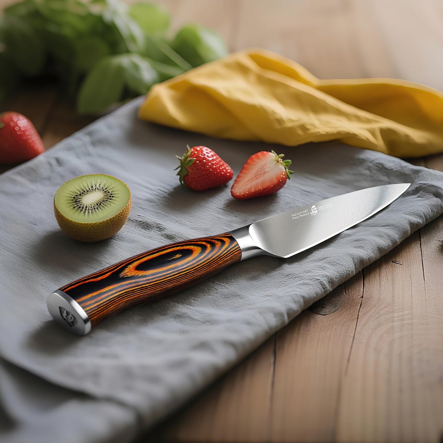 TUO Boning Knife - Razor Sharp Fillet Knife - High Carbon German Stainless Steel Kitchen Cutlery - Pakkawood Handle - Luxurious Gift Box Included - 7 inch - Fiery Phoenix Series