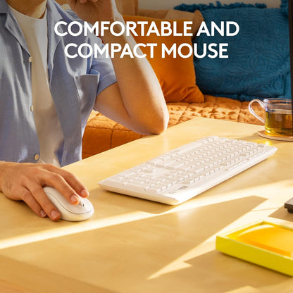 Logitech MK270 Wireless Keyboard and Mouse Combo for Windows, 2.4 GHz Wireless, Compact Mouse, 8 Multimedia and Shortcut Keys, 2-Year Battery Life, for PC, Laptop - Rose