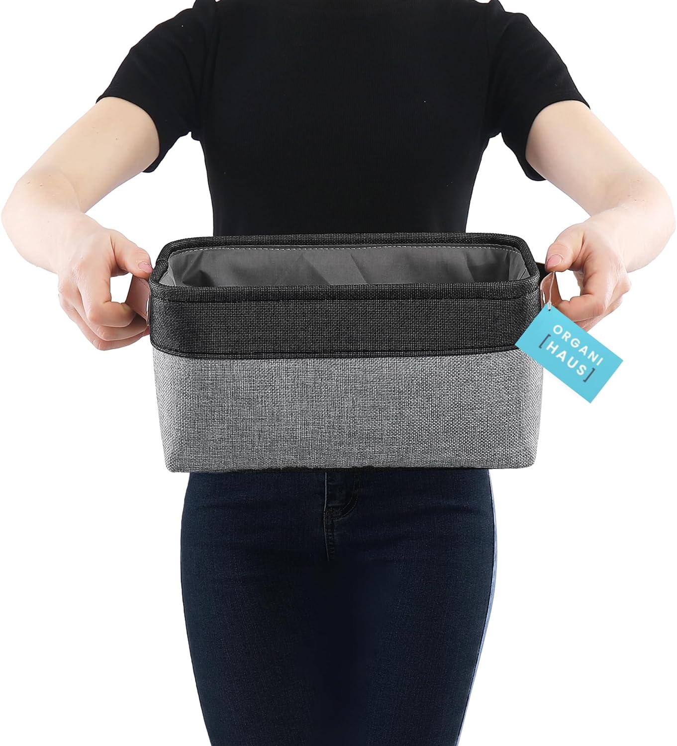 OrganiHaus Large Fabric Storage Baskets for Shelves 3 Pack, 15x11in Closet Storage Bins for Shelves, Cloth Baskets, Fabric Storage Cubes, Linen Closet Organizers, Fabric Basket, White Basket