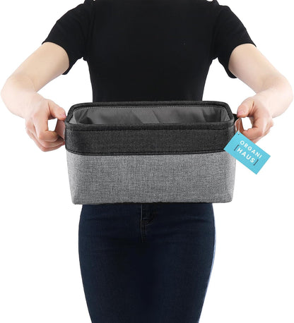 OrganiHaus Large Fabric Storage Baskets for Shelves 3 Pack, 15x11in Closet Storage Bins for Shelves, Cloth Baskets, Fabric Storage Cubes, Linen Closet Organizers, Fabric Basket, White Basket