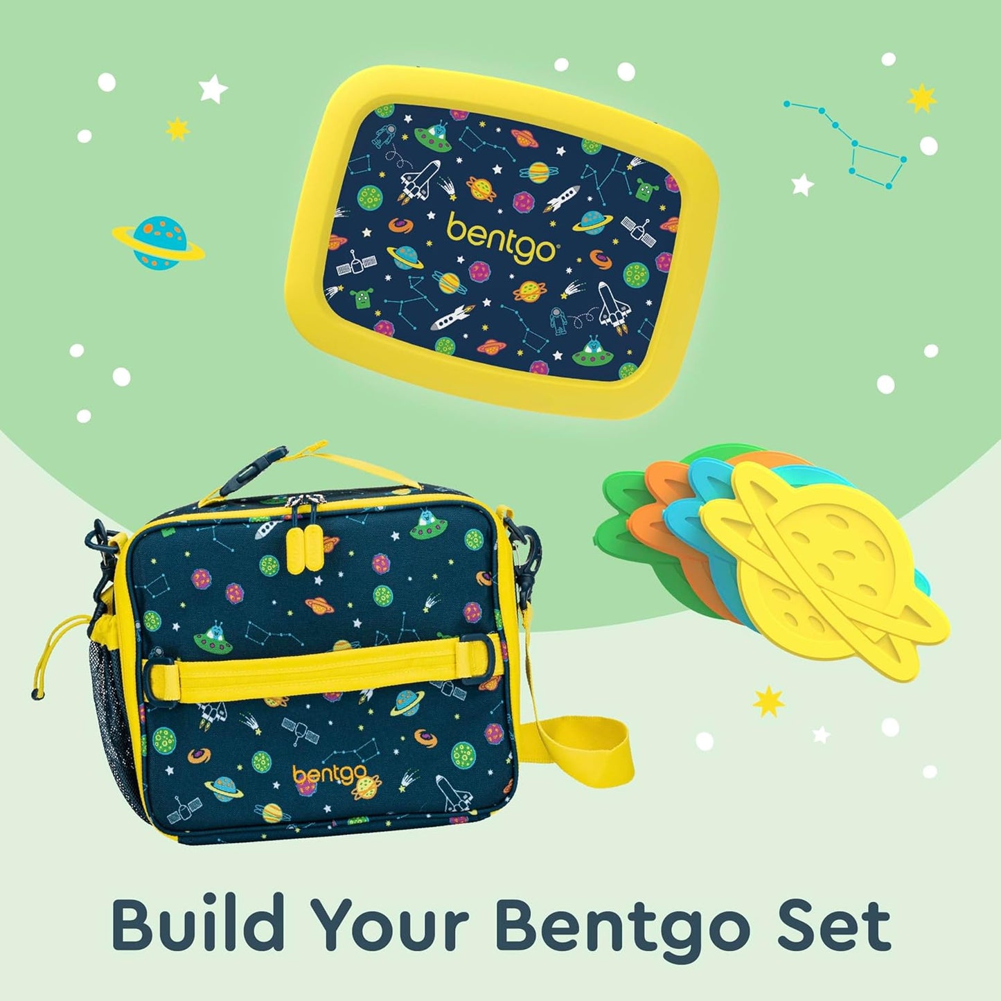 Bentgo® Kids Lunch Bag - Durable, Double Insulated, Water-Resistant Fabric, Interior & Exterior Zippered Pockets, Water Bottle Holder - Ideal for Children 3+ (Shark)