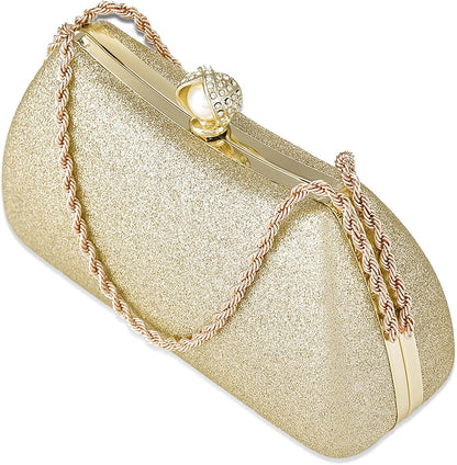 Buric Evening Clutch Bag for Women Glitter Shiny Dress Purse Wedding Bride Handbags Evening Clutches for Cocktail Party