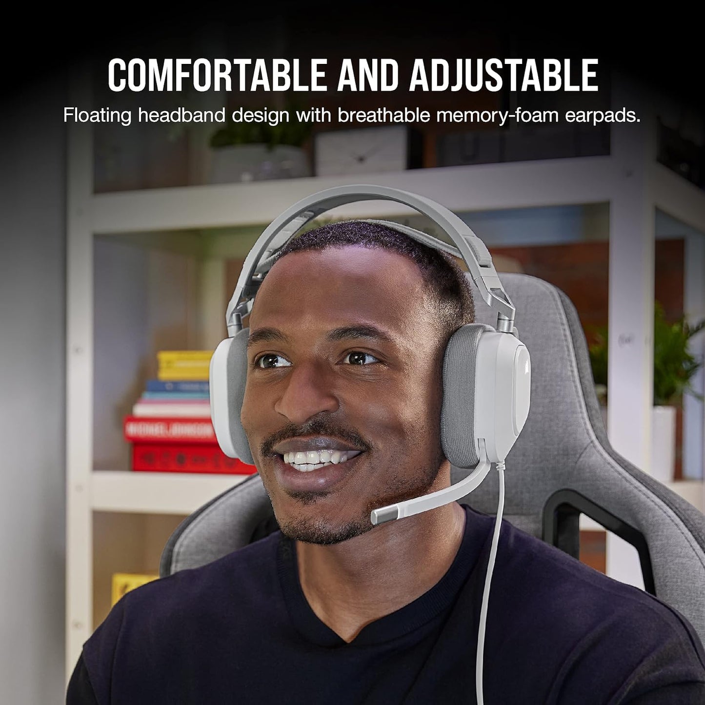 Corsair HS80 RGB USB Premium Gaming Headset with Dolby Audio 7.1 Surround Sound (Broadcast-Grade Omni-Directional Microphone, Memory Foam Earpads, High-Fidelity Sound, Durable Construction) Carbon