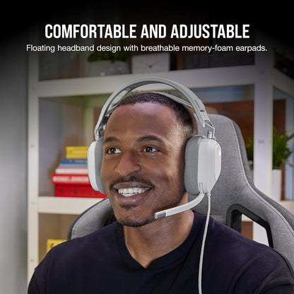 Corsair HS80 RGB USB Premium Gaming Headset with Dolby Audio 7.1 Surround Sound (Broadcast-Grade Omni-Directional Microphone, Memory Foam Earpads, High-Fidelity Sound, Durable Construction) Carbon