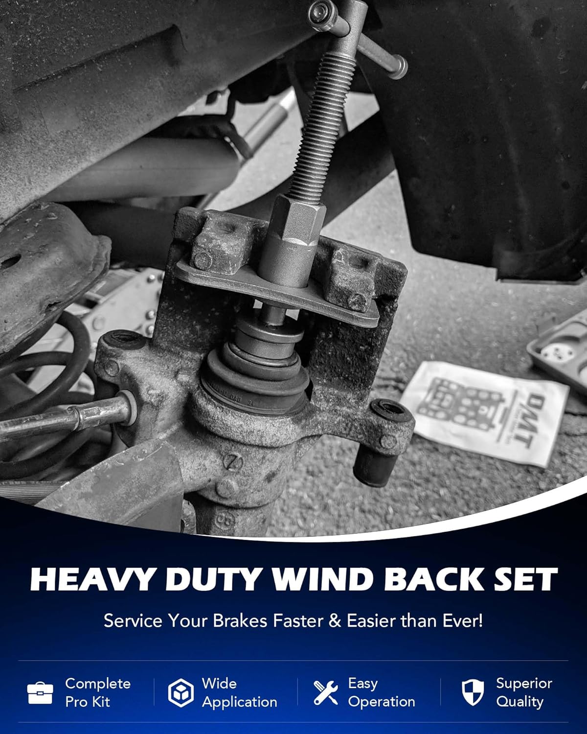 Orion Motor Tech 24pc Brake Caliper Compression Tool Set, Heavy Duty Brake Piston Compressor and Wind Back Tool Kit for Brake Pad Replacement, Universal Disc Brake Caliper Set with Blue Case