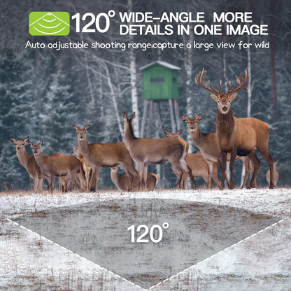 Trail Camera 2 Pack 36 MP 2.7K Game Camera 32GB Memory Card 8 Batteries with 0.2s Trigger Time 120°Wide-Angle Motion Night Vision 2.0" LCD Screen IP66 Waterproof, Wildlife Camera for Monitoring