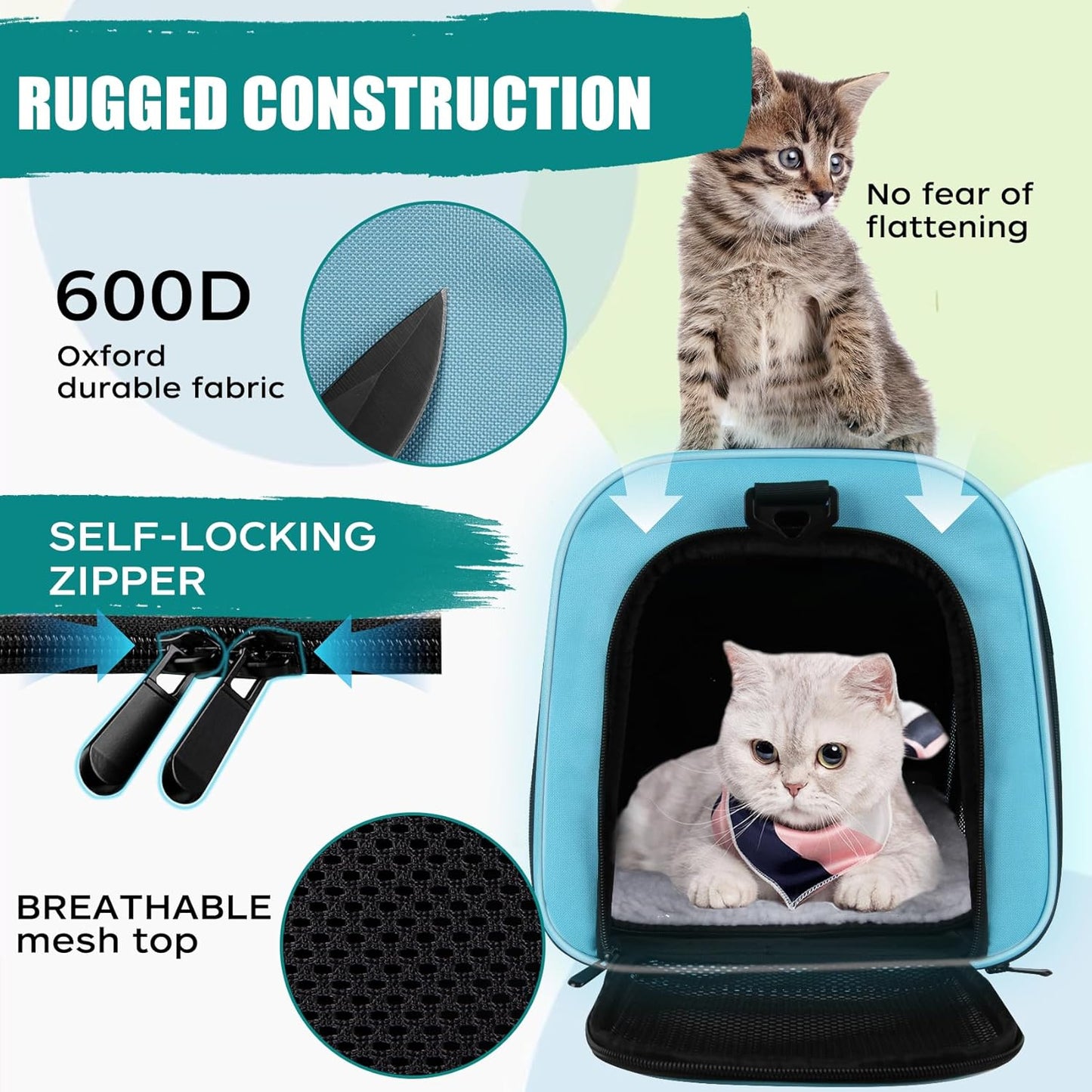 Top tasta Dog Cat Carrier Pet Carriers for Small Medium Large Cats Dogs Carrier Soft Sided Small Puppy Dog Carrier Portable Foldable Airline Approved Dog Cat Travel Carrier Grey Medium