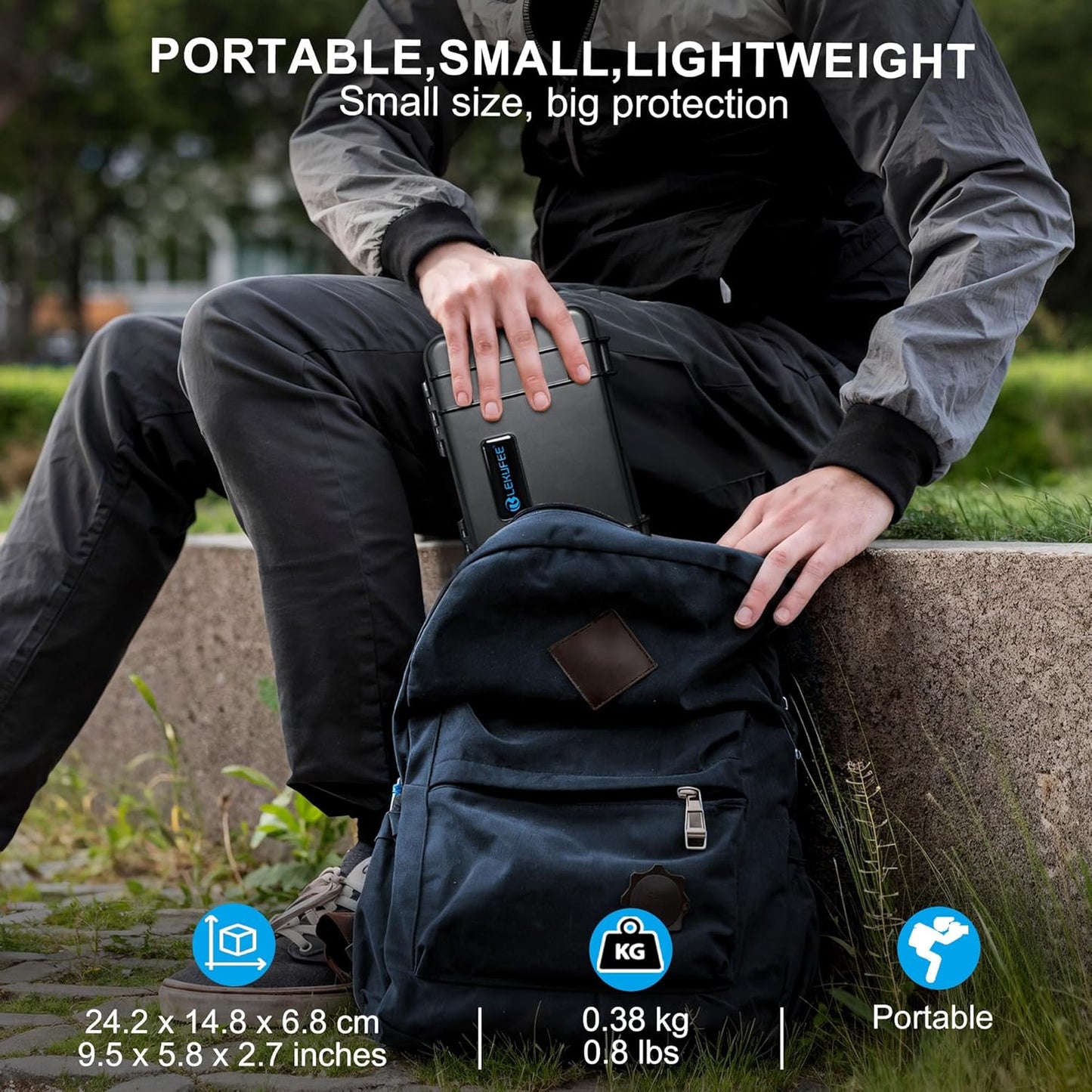 Lekufee Travel Waterproof Hard Case for Gopro Hero 13/12 / 11/10 / 9, Hero 4K, Media Mod, and Other Accessories(Case & Bag Only)