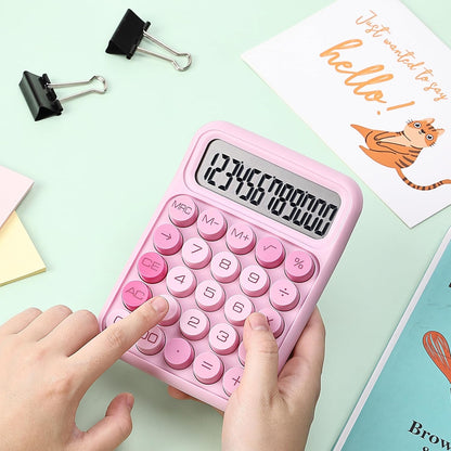 Mr. Pen- Mechanical Switch Calculator, 12 Digits, Large LCD Display, Orange With Big Buttons, Desktop, Cute and Aesthetic Design