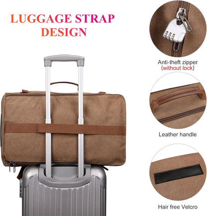 WITZMAN Canvas Backpack Vintage Travel Backpack Large Laptop Bags Convertible Shoulder Rucksack