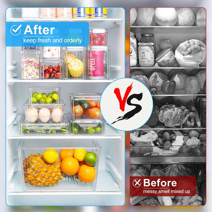 Pure Future 50-Piece Large Airtight Food Storage Containers with Lids, BPA-Free Stackable & Microwave Safe Kitchen Set for Meal Prep, Freezer Use - 25 Containers & Lids, Leakproof Design