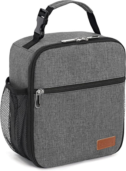 Lunch Box for Men Women Adults Small Lunch Bag for Office Work Picnic - Reusable Portable Lunchbox, Black