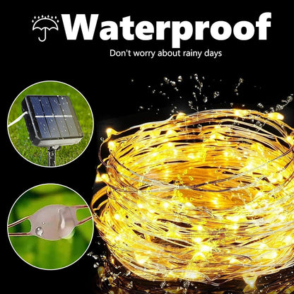 Joomer Solar String Lights Outdoor, 2Pack Total 80FT 240LED 8 Modes Solar Fairy Lights, Super Bright Waterproof Twinkle Lights for Tree, Patio, Garden, Outdoors (Warm White)