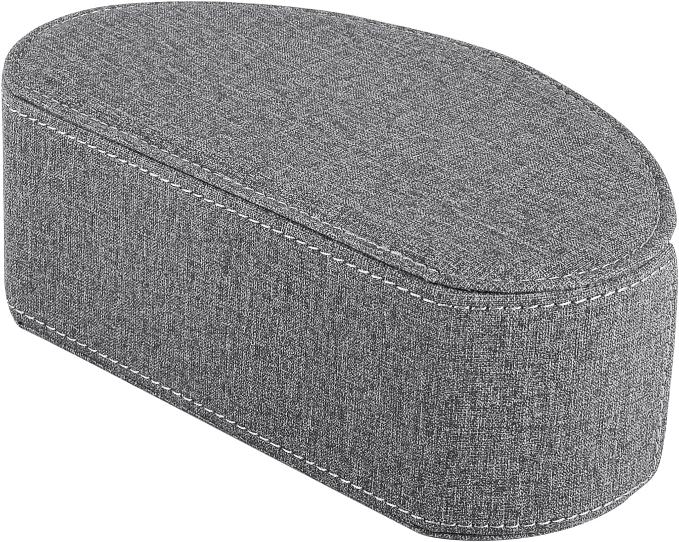 Tv Remote Holder Tray with 5 Compartments,PU Leather Remote Control Holder/Caddy Nightstand Decoration,Placed Media Remote Storage Box/Glasses/Makeup Brush/Office Products/Desktop Organizer (Grey）