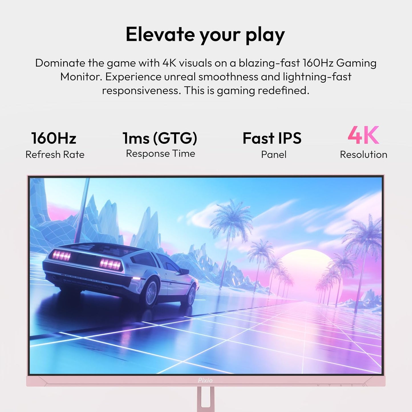 Pixio PX248 Wave 24 inch 200Hz Refresh Rate FHD 1080p Resolution Fast IPS Panel 1ms GTG Response Time Adaptive Sync Gaming Monitor with Adaptive Sync