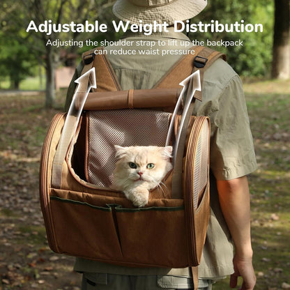 Large Cat Backpack Carrier Expandable Pet Carrier Backpack for Small Dogs Medium Cats Fit Up to 9 KG(20LB), Foldable Puppy Backpack for Travel, Hiking,