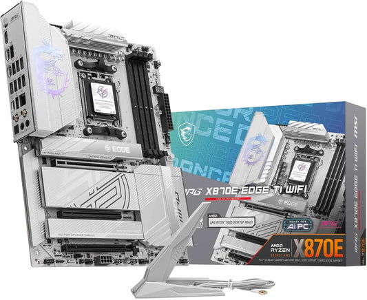 MSI MPG X870E Edge TI WiFi Gaming Motherboard (AMD Ryzen 9000/8000/7000 Series Processors, AM5, DDR5, PCIe 4.0, M.2, SATA 6Gb/s, USB 3.2 Gen 2, HDMI/DP, Wi-Fi 7, Bluetooth 5.3, 2.5Gbps LAN, ATX)