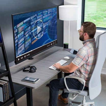 VIVO Ultra Wide TV Desk Mount for up to 55 inch Screens Weighing 29.9kg, Full Motion Height Adjustable Single Television Stand, Black, STAND-V155C