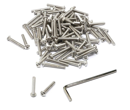 iexcell 50 Pcs M6 x 20mm Thread Pitch 1 mm Stainless Steel 304 Hex Socket Button Head Cap Screws Bolts Kit
