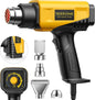 SEEKONE 1800W Heat Gun Compact Design Heavy Duty Hot Air Gun 122℉-1202℉（50℃- 650℃）Variable Temperature Control for 2 Speed Settings with 4 Nozzels for Crafts, Vinyl Wrap, Shrink Tubing