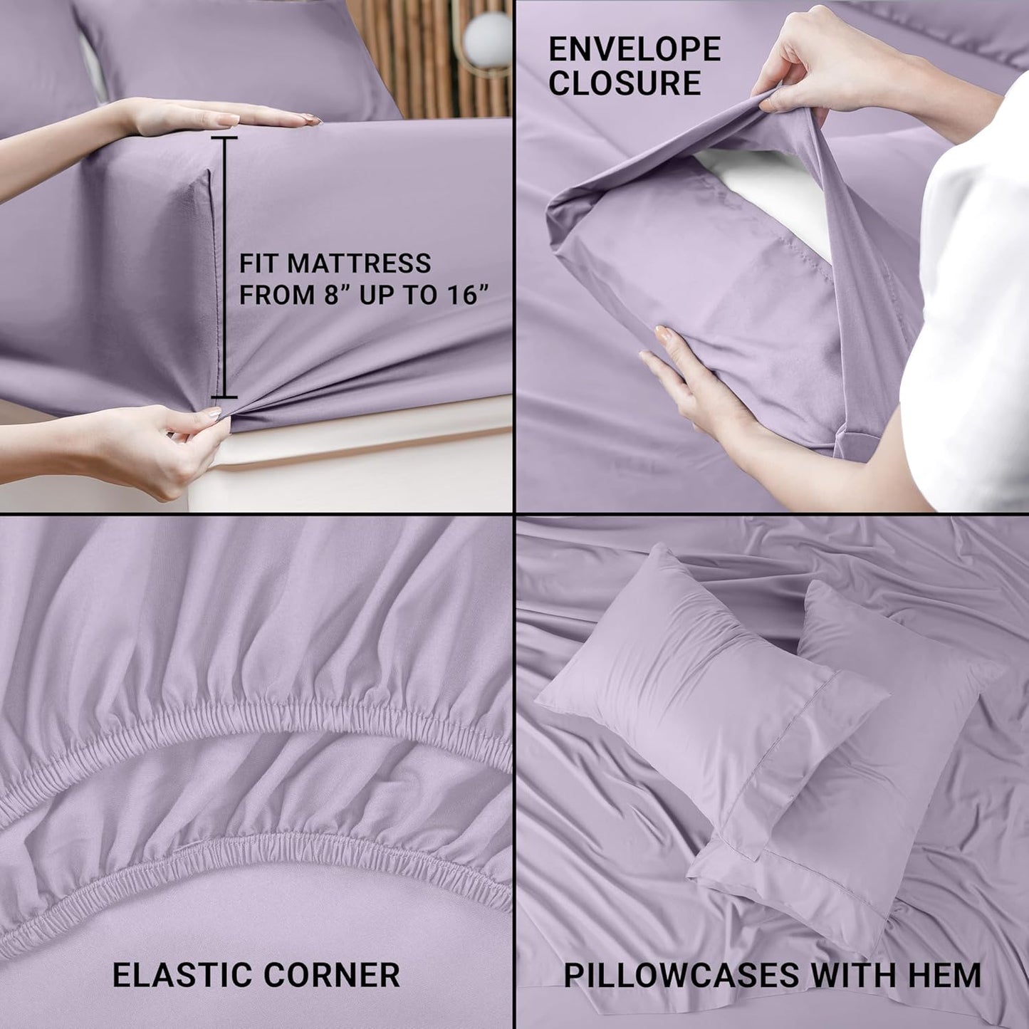 Utopia Bedding Queen Bed Sheet Set - 4 Piece Bedding - Soft Brushed Microfiber Fabric - Shrinkage & Fade Resistant - Easy Care (White)