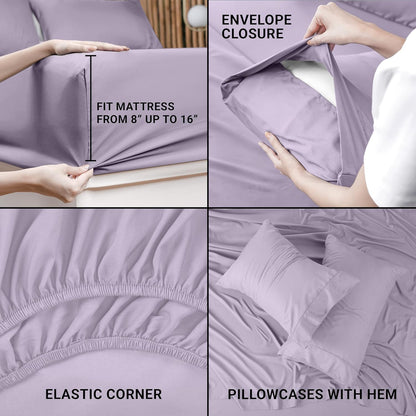 Utopia Bedding Queen Bed Sheet Set - 4 Piece Bedding - Soft Brushed Microfiber Fabric - Shrinkage & Fade Resistant - Easy Care (White)