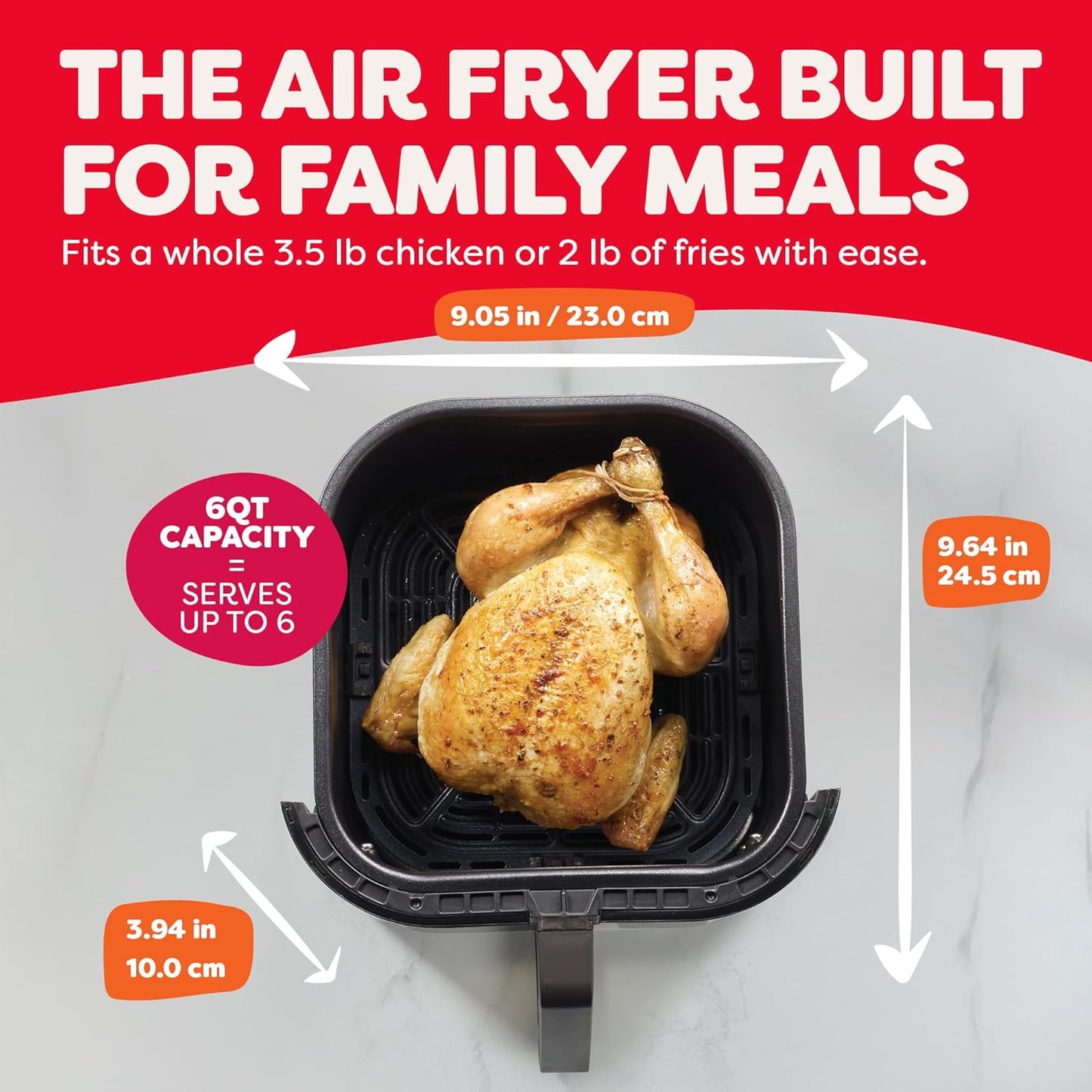 Instant Pot Vortex 6QT Large Air Fryer Oven Combo, Customizable Smart Cooking Programs, Digital Touchscreen, Nonstick and Dishwasher-Safe Basket, Includes Free App with over 1900 Recipes, Black